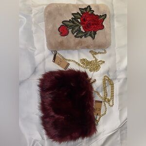 Faux Fur Zipper Clutch Shoulder Bag (Pair)